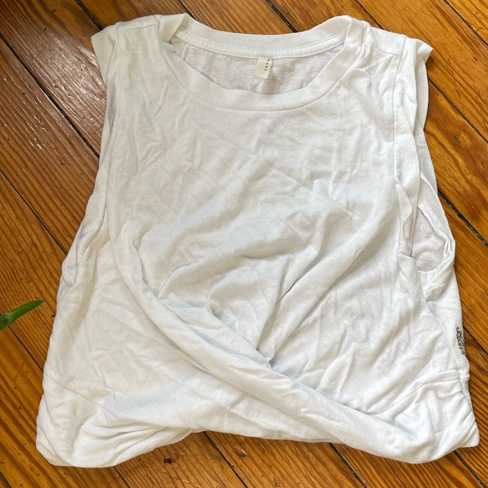 Free people movement white crisscross tank